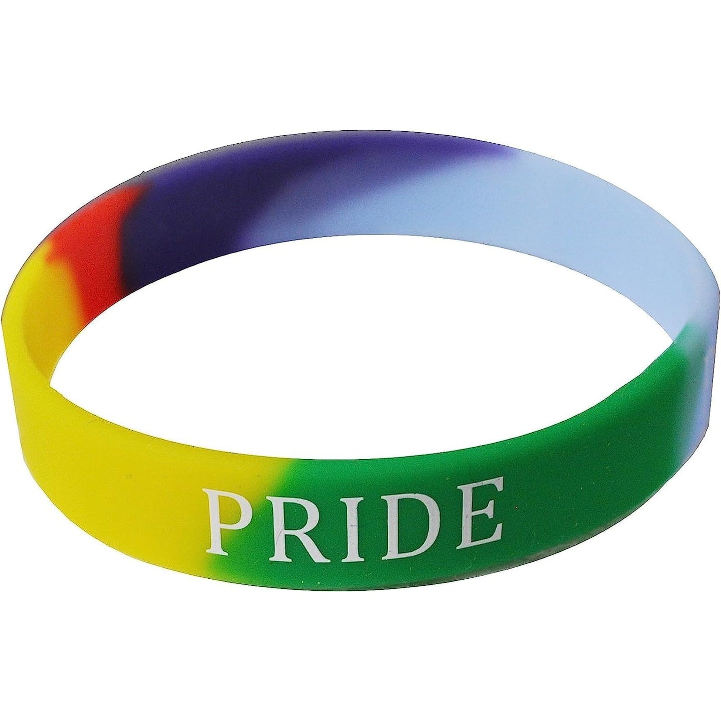 1 x Silicon 'Pride' Rainbow Wristband - Manchester Fancy Dress