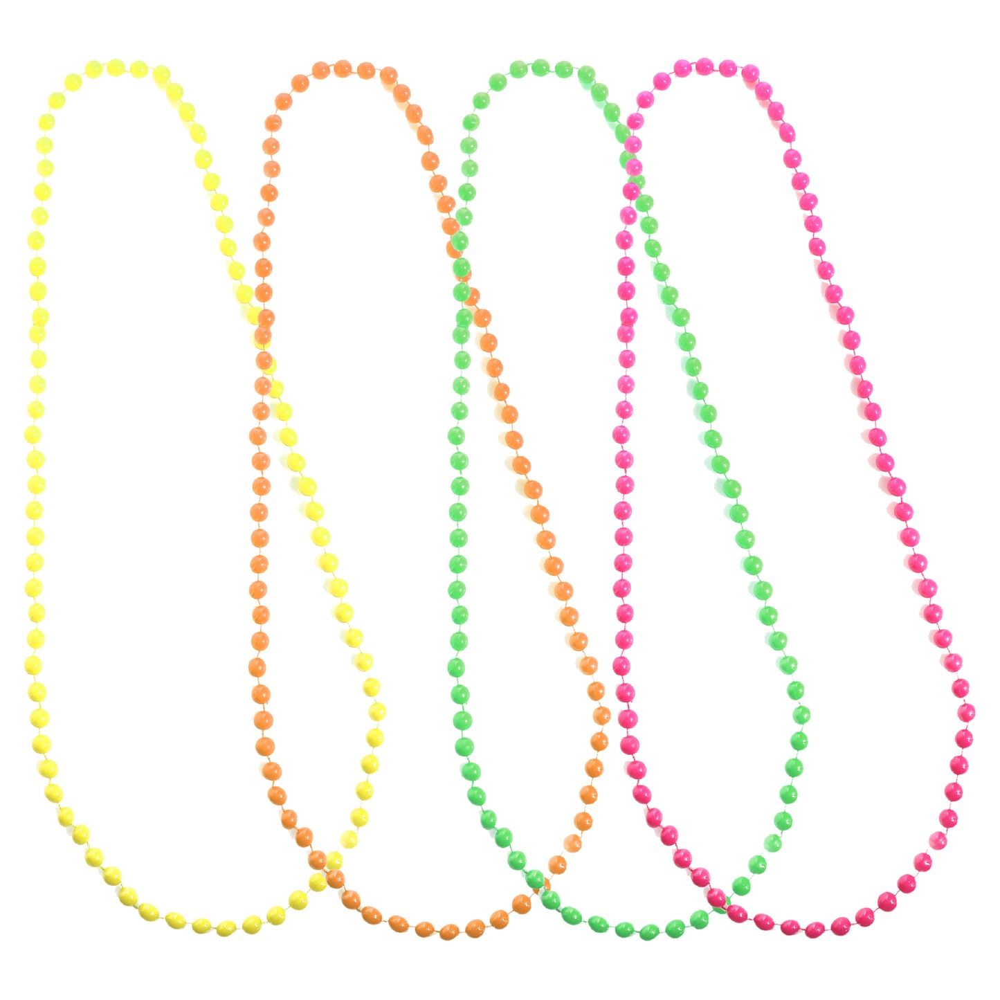 4 x 80s Neon Plastic Beads Set