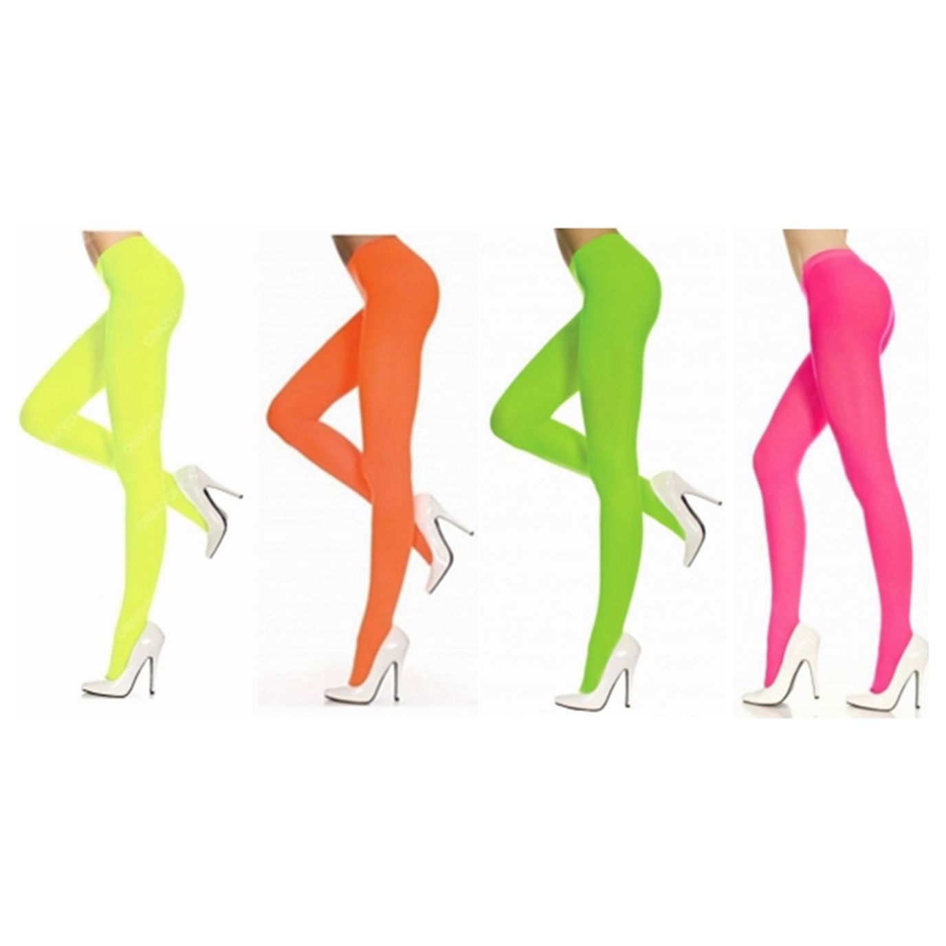 Ladies Neon Opaque 1980s Tights