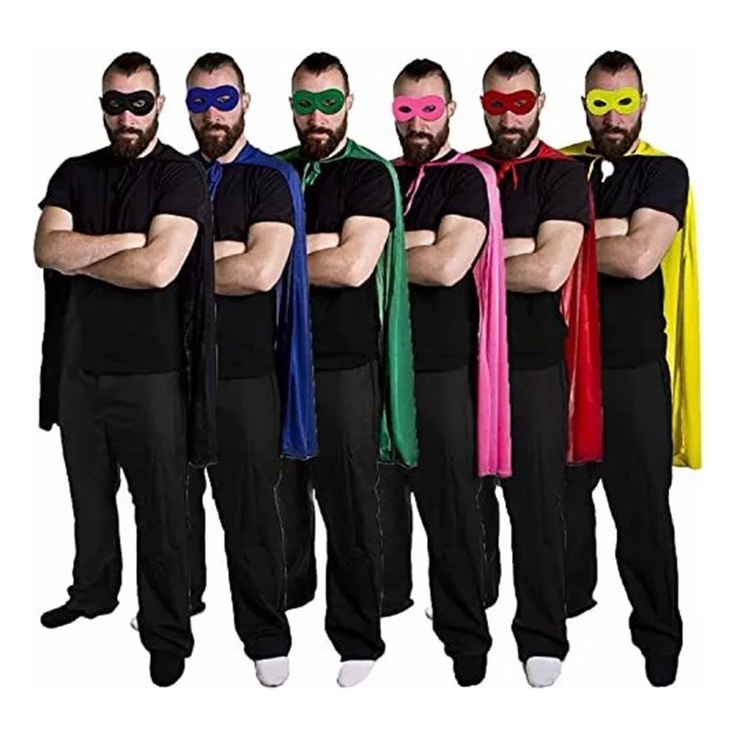 Adult 40 Inches Super Hero Capes & Eye Masks