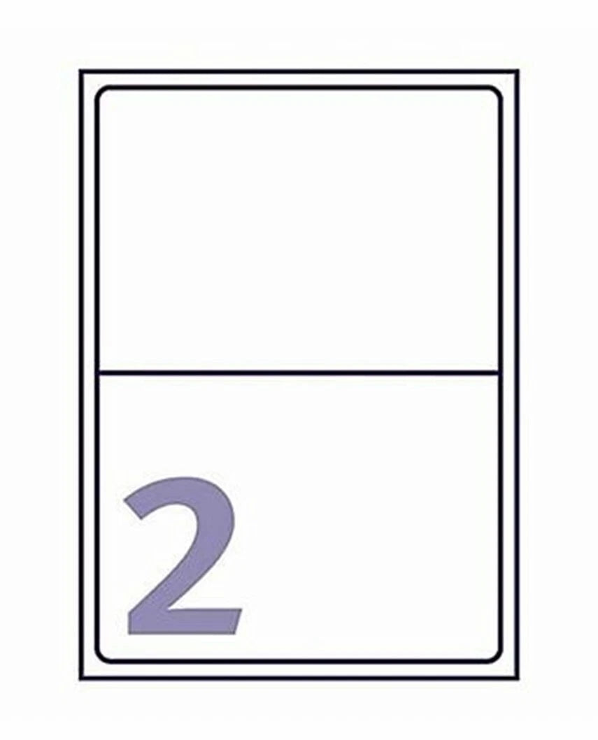 20 50 100 2 Per Page A4 Sticky Labels White Address 199.6 x 143.5mm Sheets Laser Office