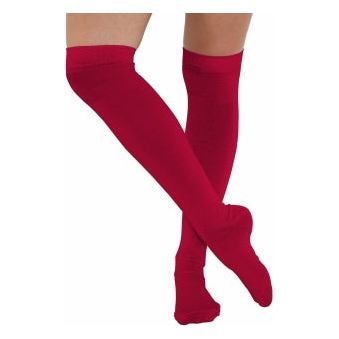 Plain Red Black White Grey Over the Knee Socks UK 4-6