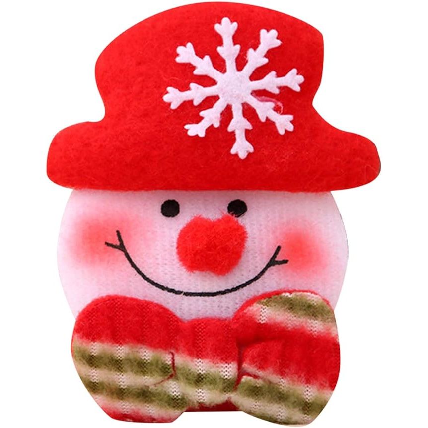 Christmas Soft Material Snowman Brooch