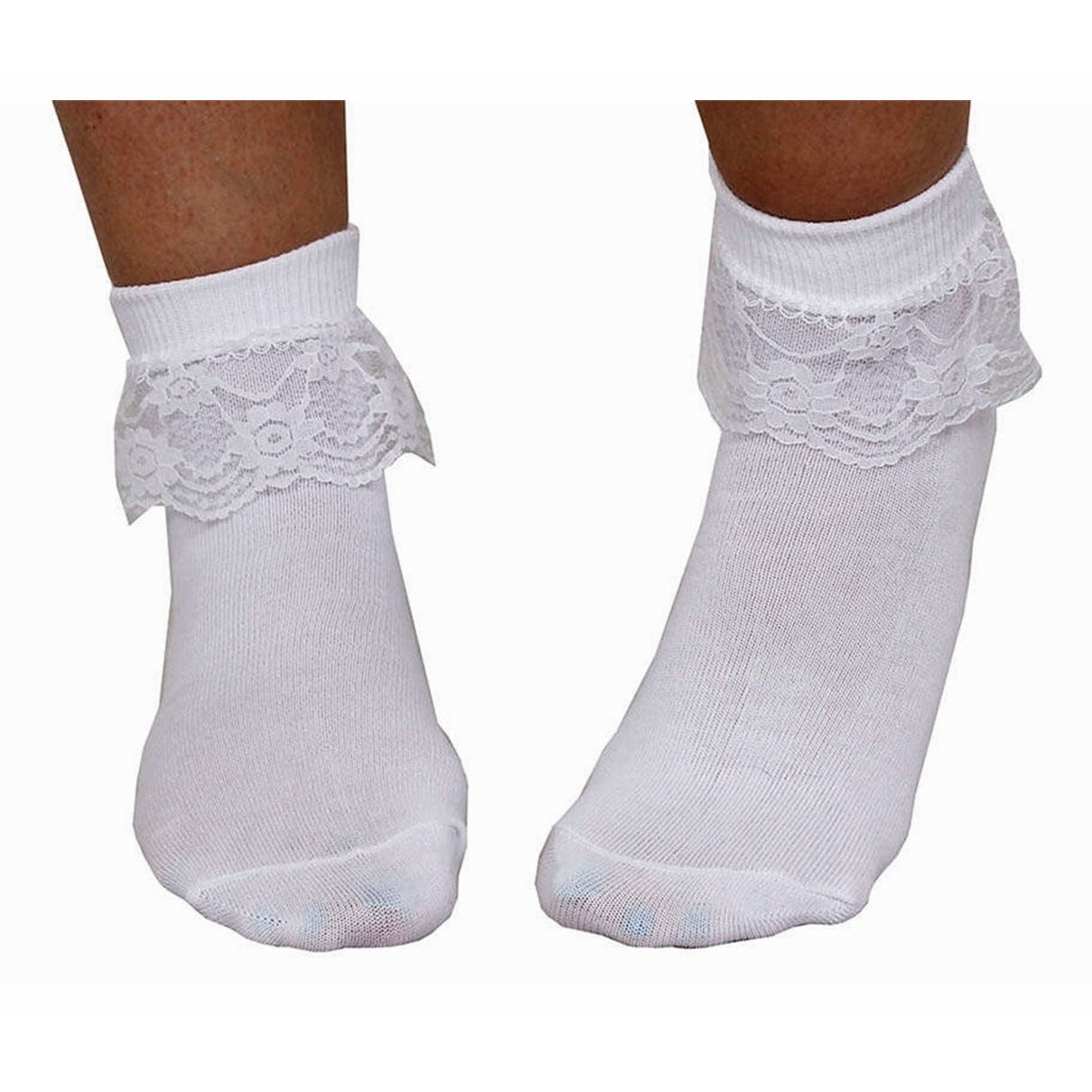 Girl's Short Socks with Lace Frill - Manchester Fancy Dress