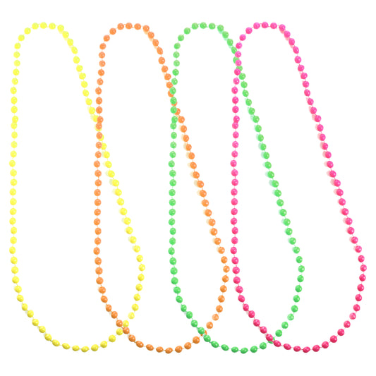 4 x 80s Neon Plastic Beads Set