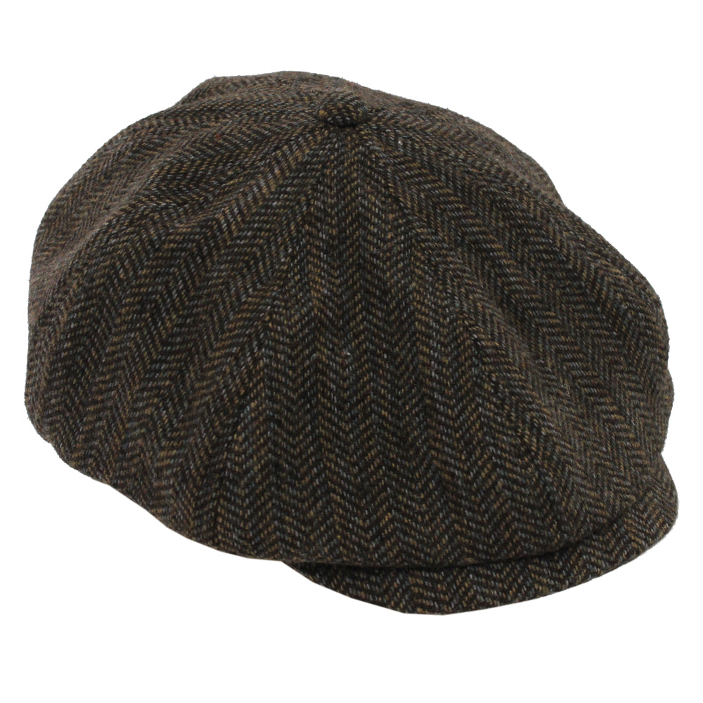 1920's Oliver Twist Peaky Blinder Brown Herringbone Cap
