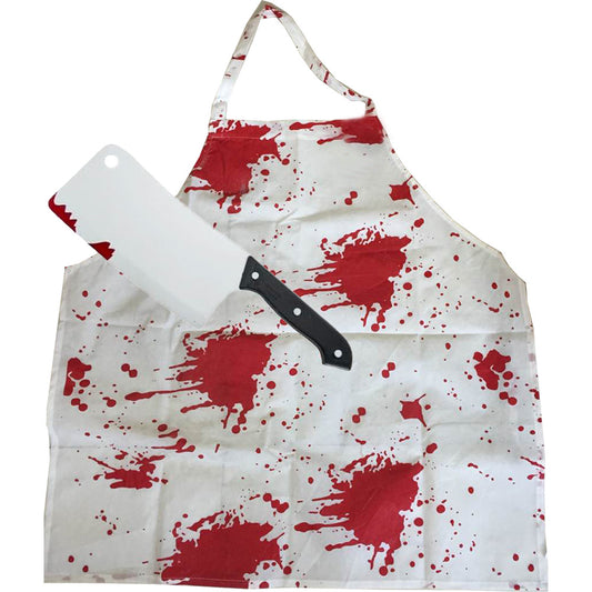 Halloween Bloody Apron & Meat Cleaver Set