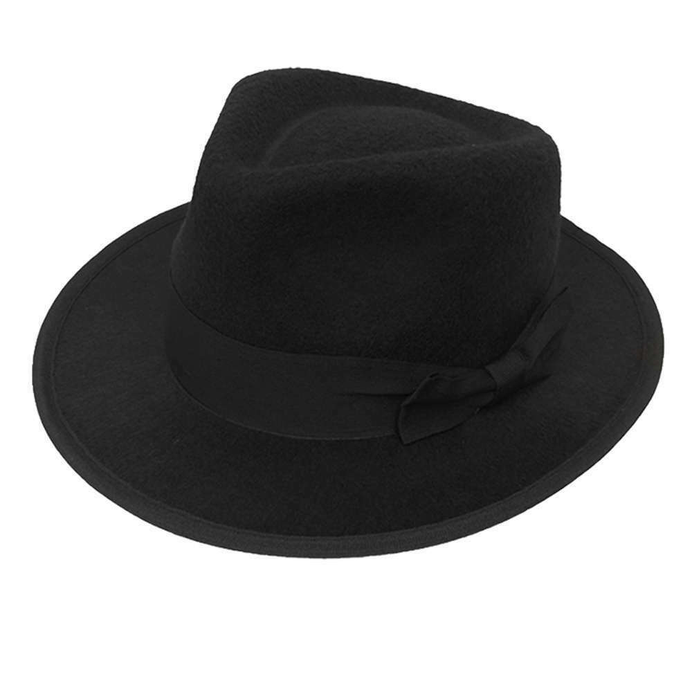 Mens 1940s Black Gangster Federer Hat - Manchester Fancy Dress