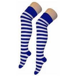 Ladies Red White Orange White Black Green Striped Over the Knee Socks