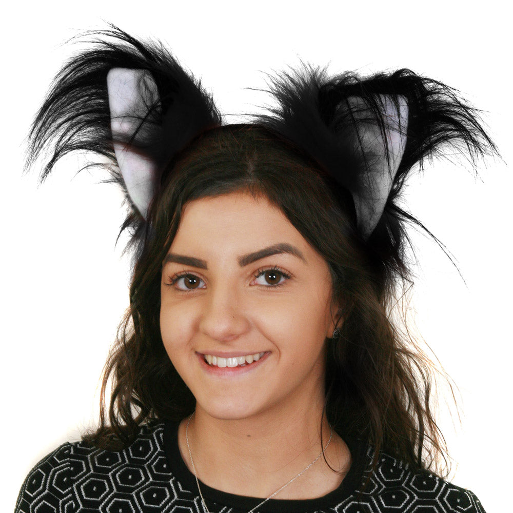 Black Cat Furry Ears on Headband - Manchester Fancy Dress