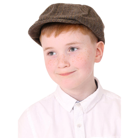 1920's Oliver Twist Peaky Blinder Brown Herringbone Cap