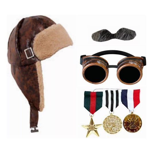 Child's Escaping Grandad World War II Fighter Pilot Fancy Dress Set