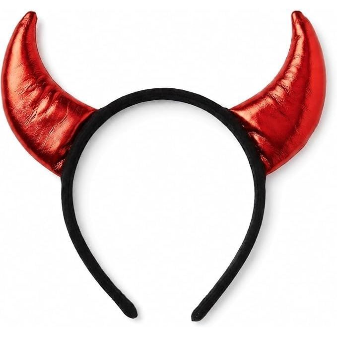 Ladies Shiny Red Devil Horns