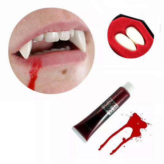 Adult Vampire Fangs & Fake Blood Set