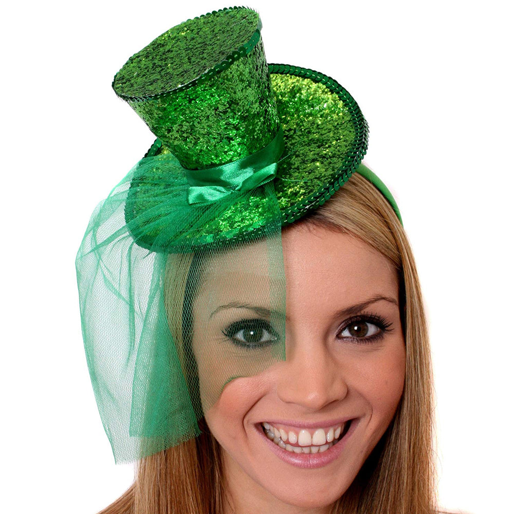 Mini Sequined Top Hat Fascinator Headband