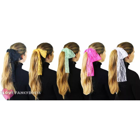 1980s Lace Hair Tie Scarf