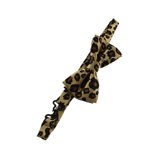 Mens Pre-Tied Bow Tie Leigh Leopards Roar Rugby League Supporters Animal Print - Manchester Fancy Dress