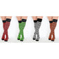 Ladies Red White Orange White Black Green Striped Over the Knee Socks - Manchester Fancy Dress