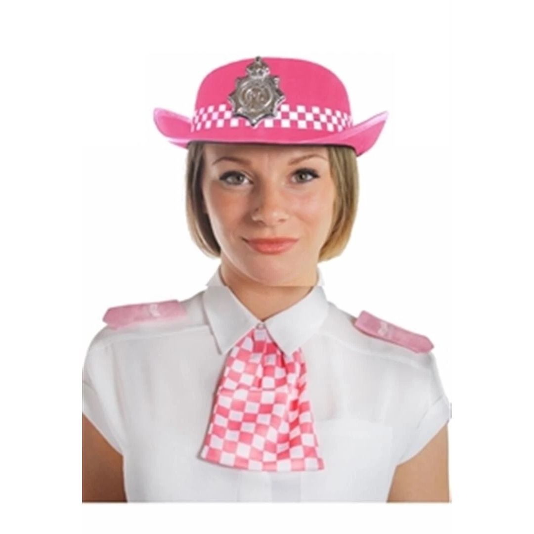 WPC Pink & White Chequered Scarf & Epaulettes Set
