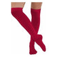 Plain Red Black White Grey Over the Knee Socks UK 4-6