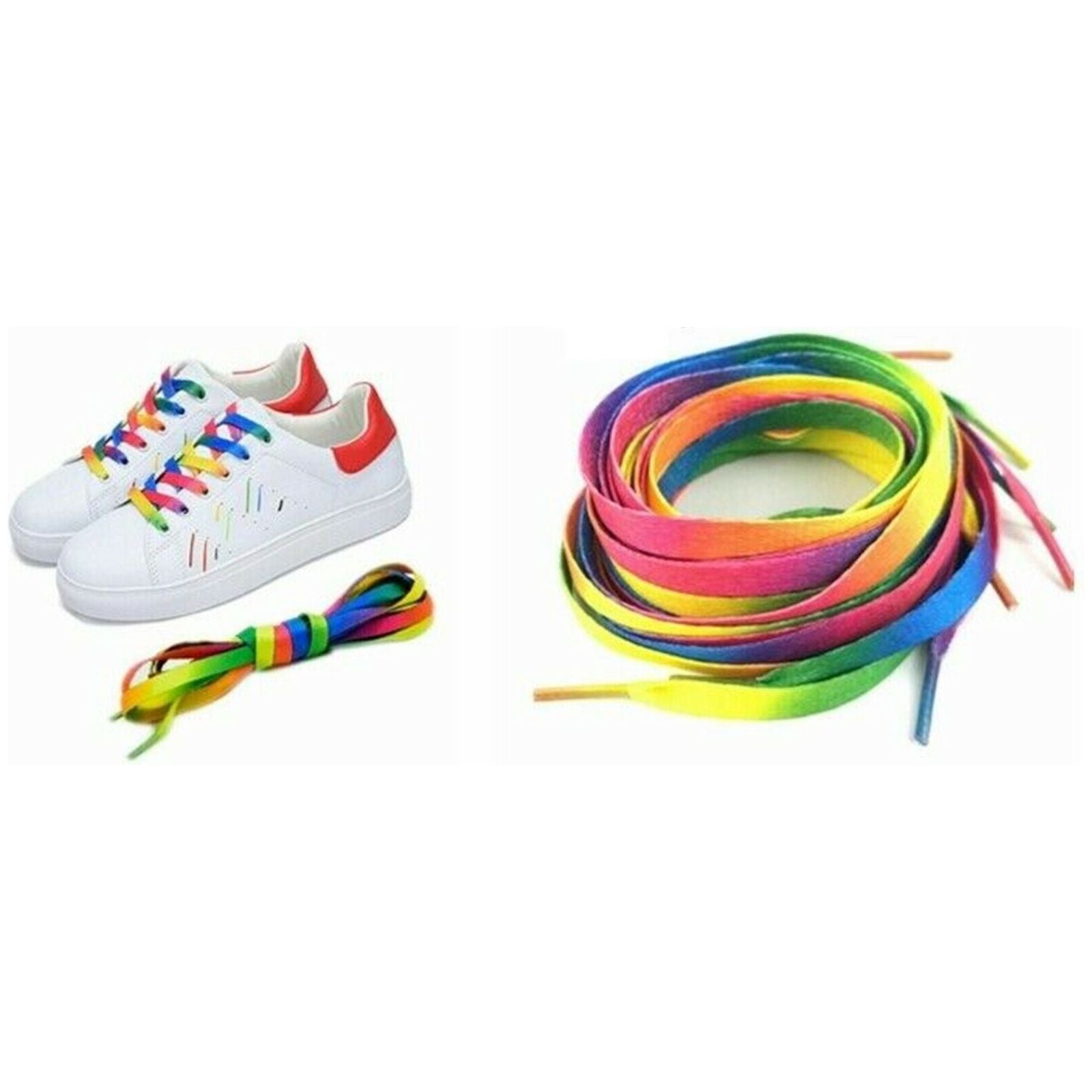 Rainbow Flat Shoe Laces Skate Trainer - Manchester Fancy Dress