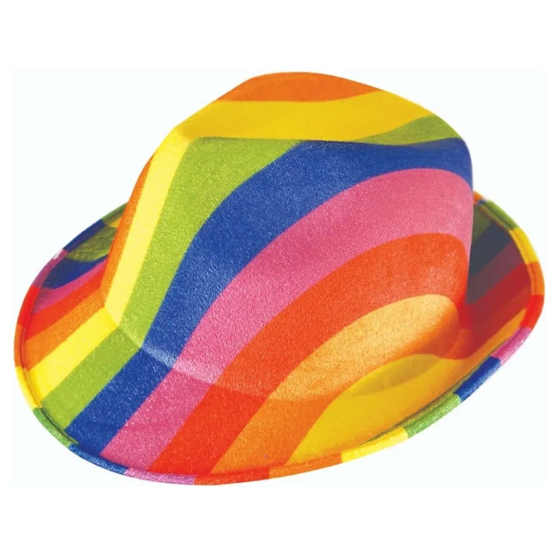 Adult Multi Coloured Rainbow Design Trilby Hat