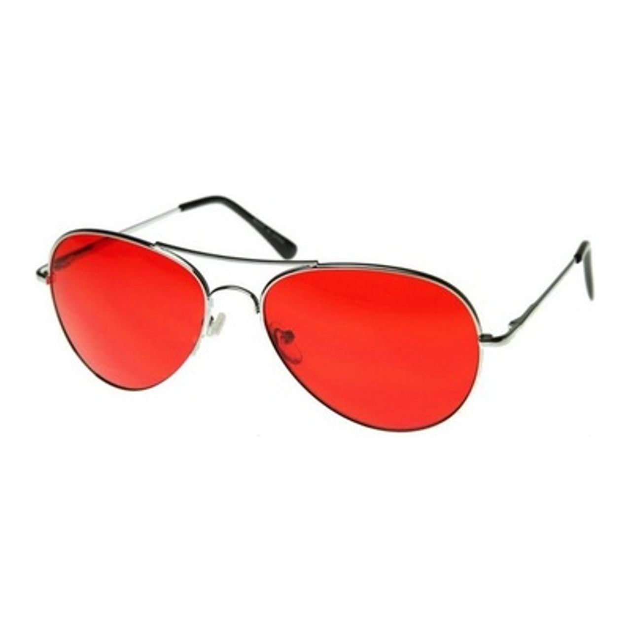 Red Lenses Aviator Sunglasses with Metal Frame