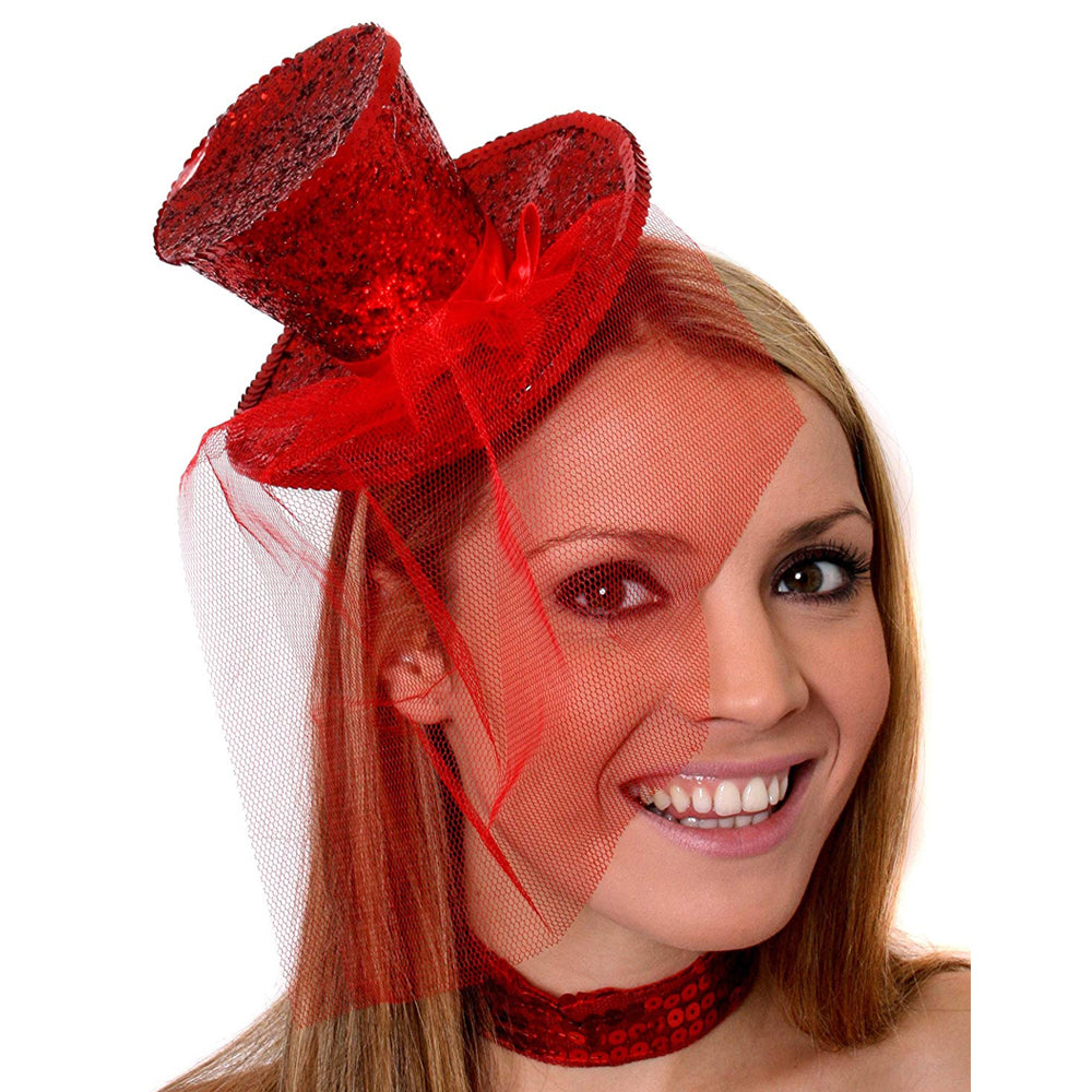 Mini Sequined Top Hat Fascinator Headband