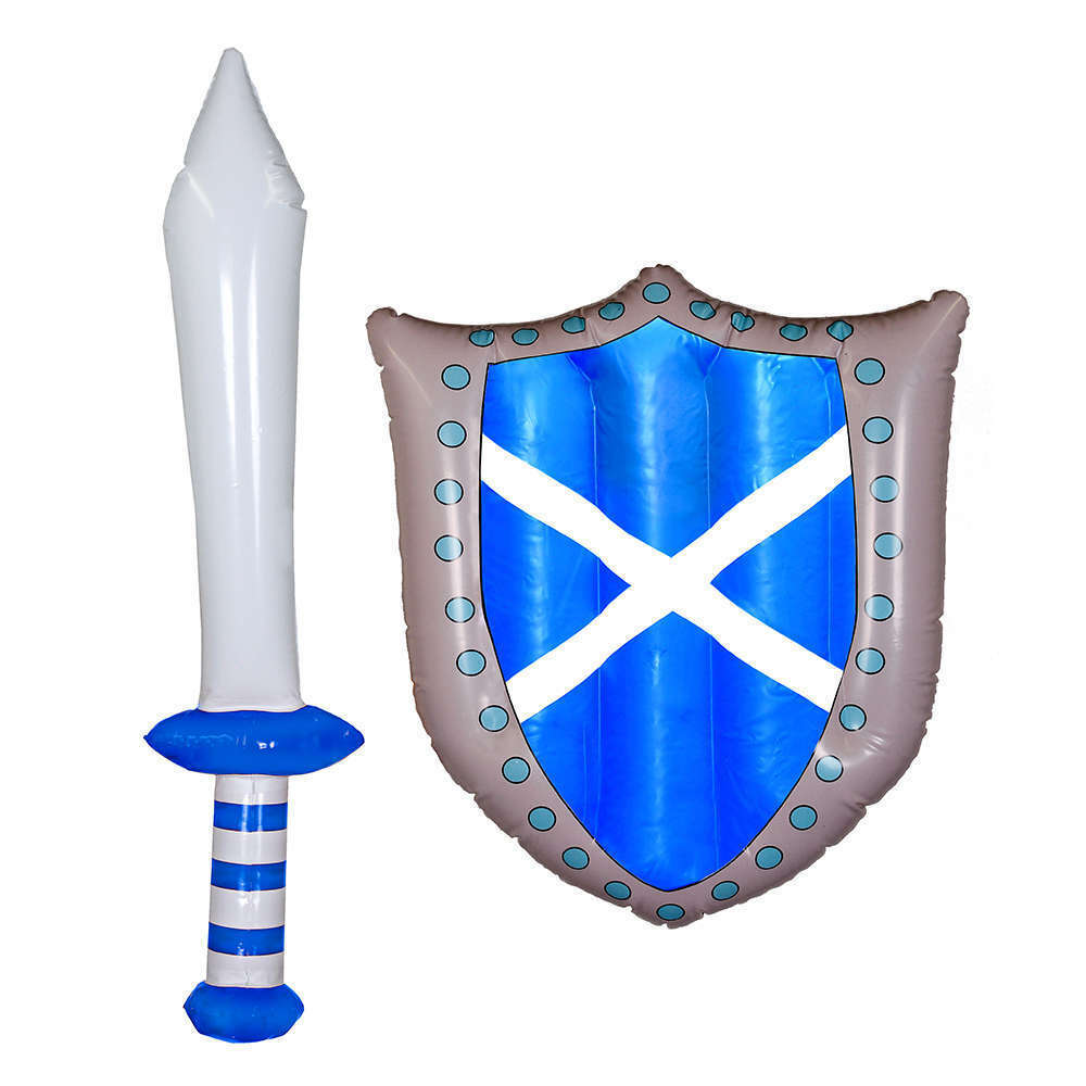 National Flag Scottish English Welsh Flag Inflatable Shield & Sword Set - Manchester Fancy Dress