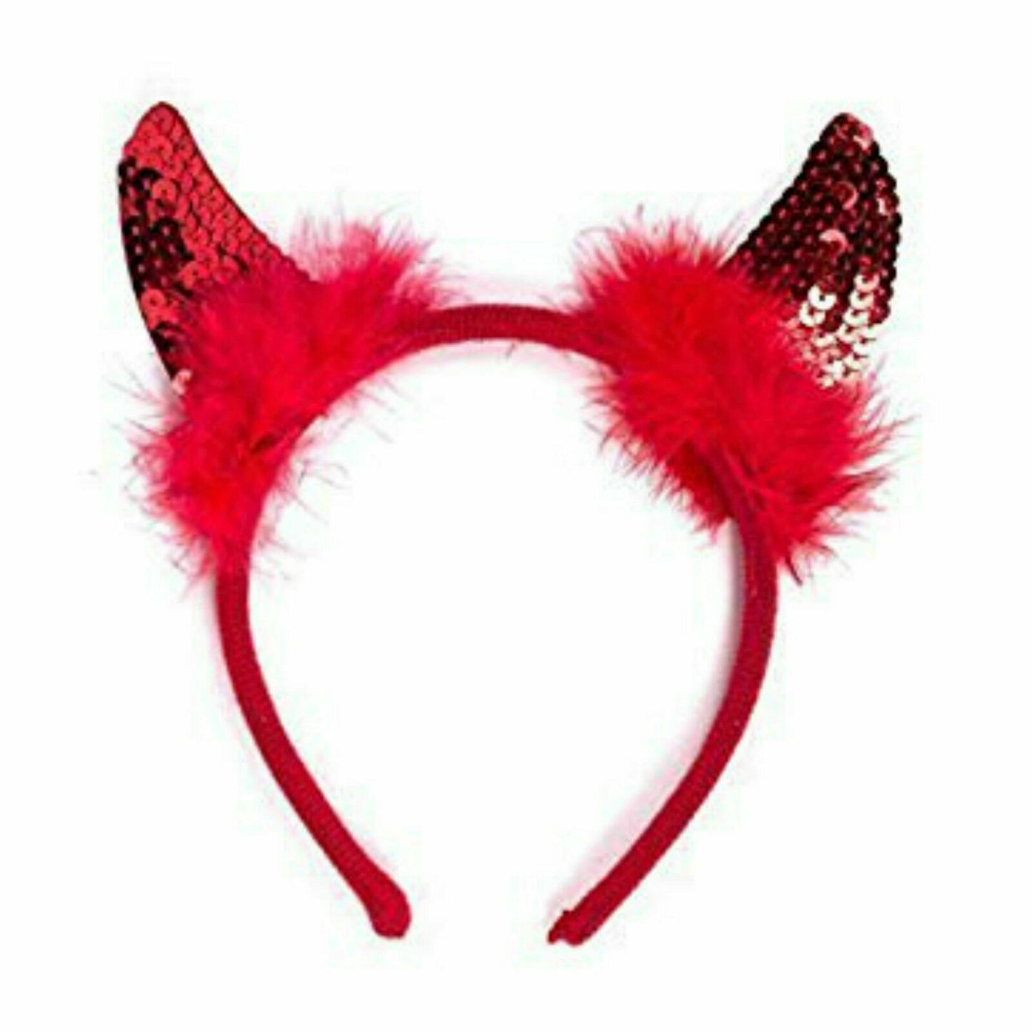 Ladies Red Sequin Devil Horns - Manchester Fancy Dress