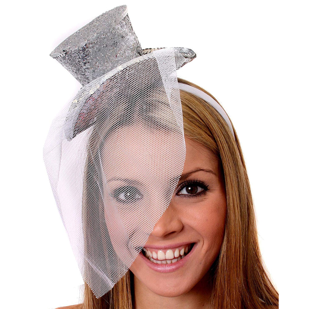 Mini Sequined Top Hat Fascinator Headband