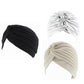 Ladies Stretch Pleated Black White Silver Turban Hat - Manchester Fancy Dress