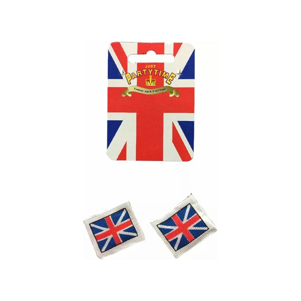 Union Jack Flag Clip On Earrings - Manchester Fancy Dress