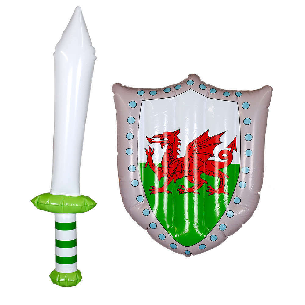 National Flag Scottish English Welsh Flag Inflatable Shield & Sword Set - Manchester Fancy Dress