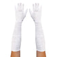 Red White Black Ruched Long Satin Flapper Gloves - Manchester Fancy Dress