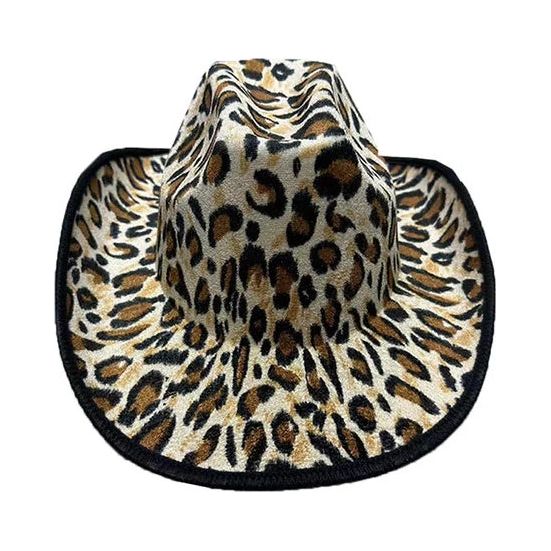 Adult Leopard Design Cowboy Stetson Hat