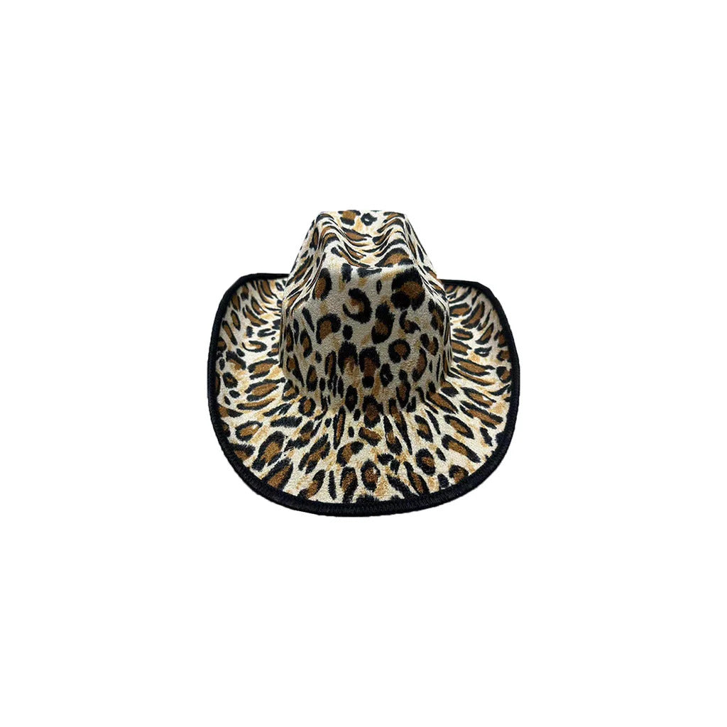 LEOPARD COWBOY STETSON HAT WESTERN HOEDOWN STAG HEN PARTY ACCESSORY