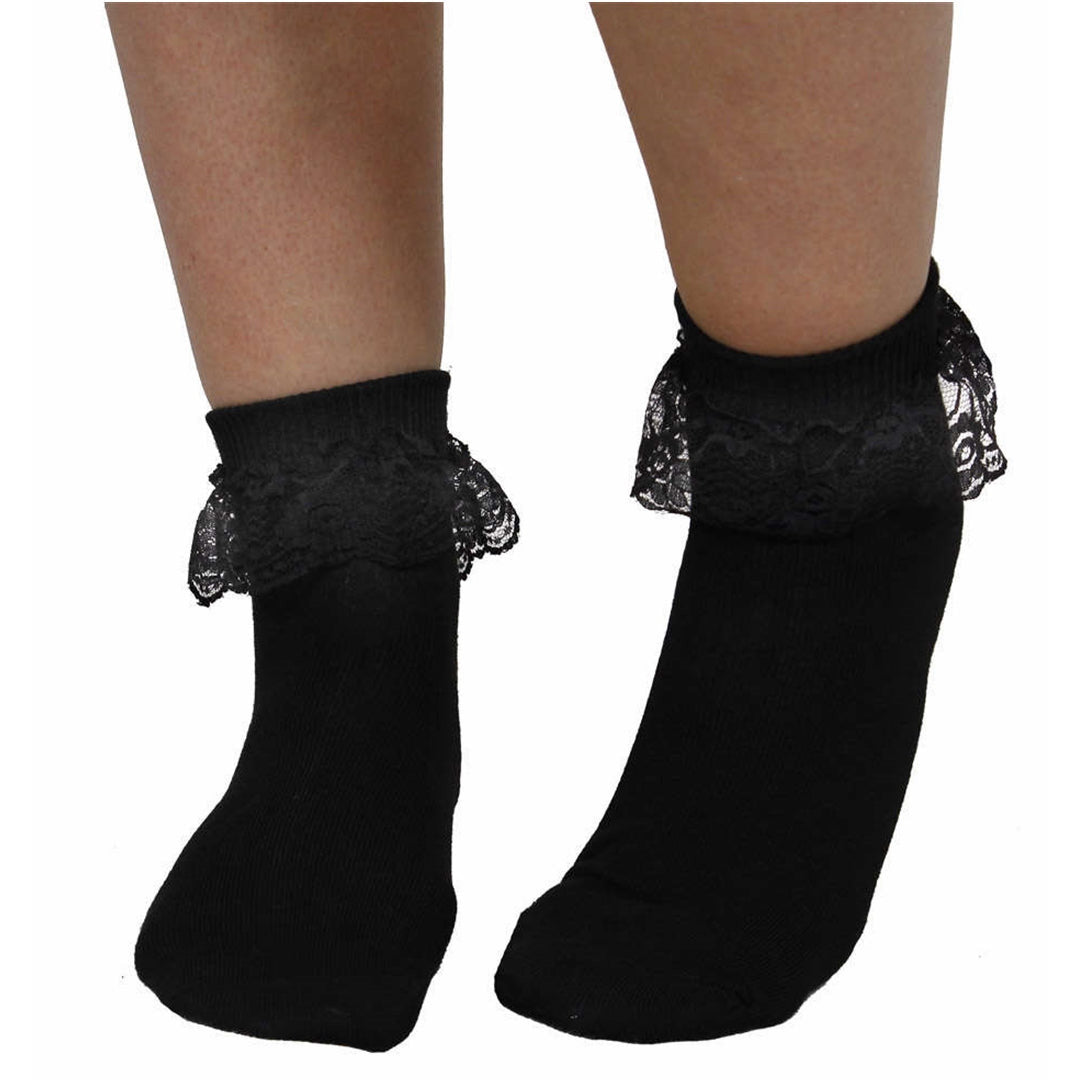 Girl's Short Socks with Lace Frill - Manchester Fancy Dress