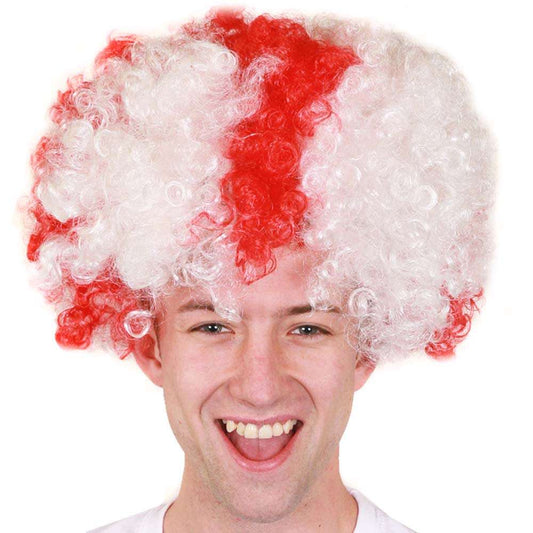 Football Rugby National Supporter's Afro Wig - Manchester Fancy Dress