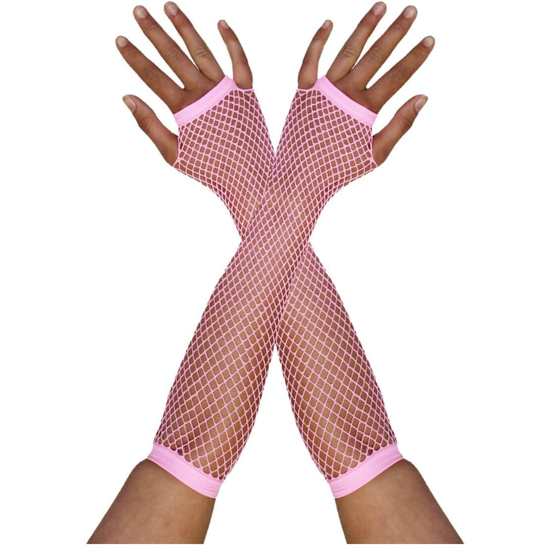 1980's Long Neon Fishnet Gloves - Manchester Fancy Dress