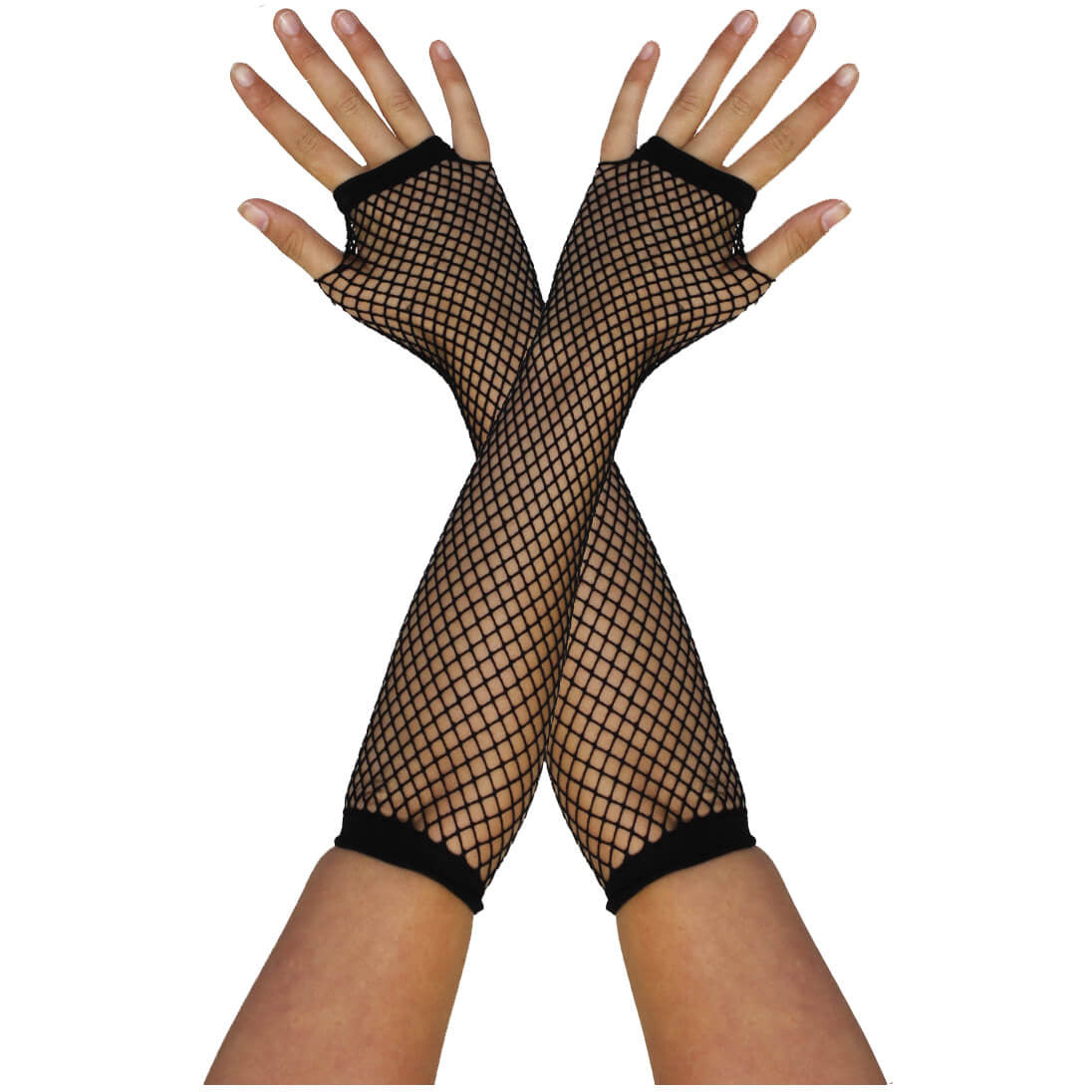 1980's Long Neon Fishnet Gloves - Manchester Fancy Dress