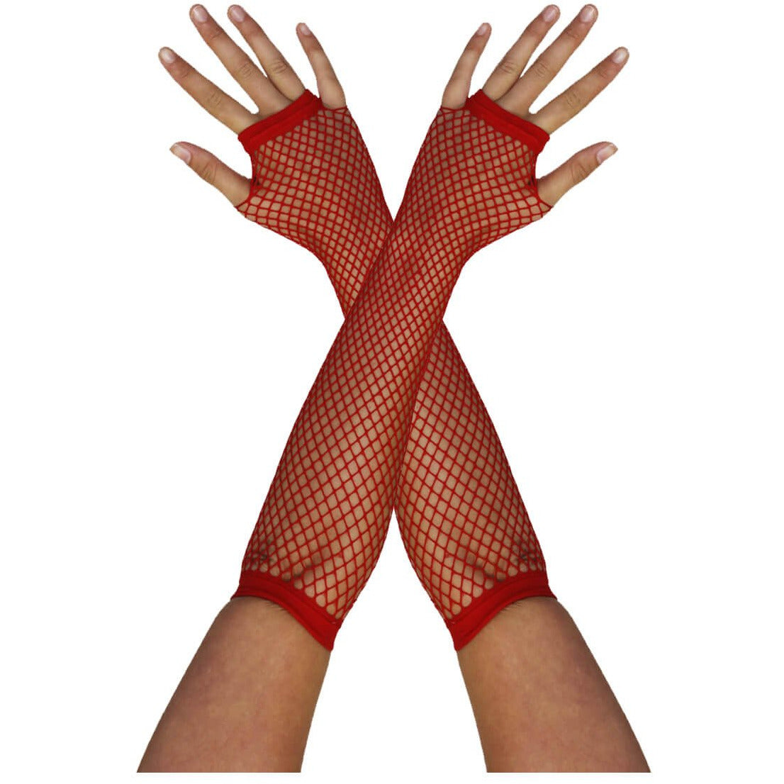 1980's Long Neon Fishnet Gloves - Manchester Fancy Dress