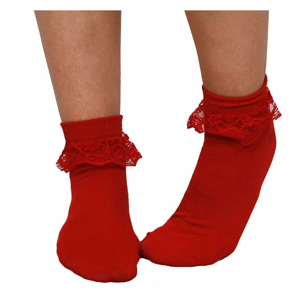 Girl's Short Socks with Lace Frill - Manchester Fancy Dress