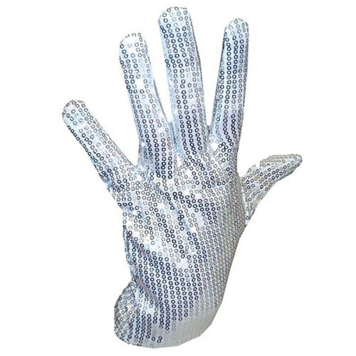 Silver Sequin King of Rock Gloves