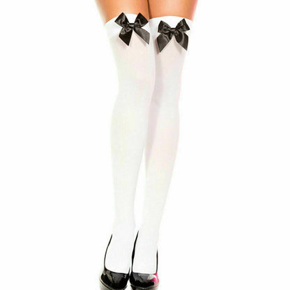 Hold Up Stockings with Satin Bows - Manchester Fancy Dress